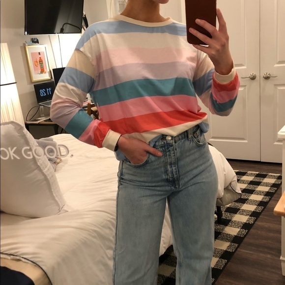 Pastel Rainbow Striped Long Sleeve - Picture 2 of 11